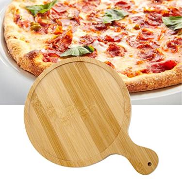 Imagem de Ymiko Placas de Charcutaria, Tábua de Pizza Bandeja Multifuncional de Charcutaria, Tábua de Pizza de Bambu, de Com Alça para Cozinha, Entretenimento (8in para pizzas de 7 polegadas)