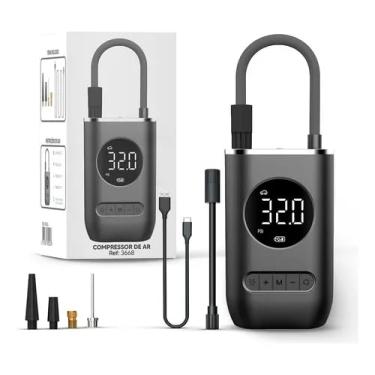 Imagem de Calibrador Compressor Bomba de Ar Portátil Digital para Carro Moto Bike Bicicleta Bola Piscina Inflável