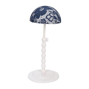 Imagem de predolo Suporte para perucas com altura ajustável, portátil, para mesa de viagem, resistente, cabeça de manequim para perucas e chapéus, estilização e, Azul Profundo