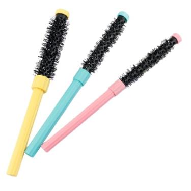 Imagem de predolo Escova de cabelo redonda 3 peças, mini pente redondo para cabelos curtos, cacheados, lisos e grossos, homens, mulheres, franja, levantamento de