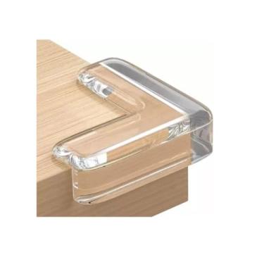 Imagem de Protetor de Quina para Mesa, 4 Unidades, Transparente, Proteção para Móveis, Silicone Flexível