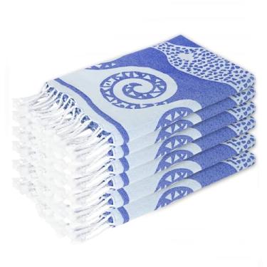 Imagem de Organix Toalha de praia Fouta turca 100% algodão, pacote com 6, 71 cm x 152 cm, toalha de banho de secagem rápida sem areia, toalha de viagem leve extra grande para adultos, macia e durável absorvente