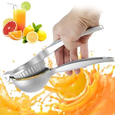 Imagem de KTZCTPCA Espremedor de limão de aço inoxidável, espremedor de frutas cítricas resistente com tigela espremedor e alças de silicone de grau alimentício, espremedor de limão, fácil de usar, espremedor