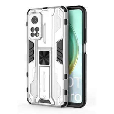 Imagem de SORAKA Capa para Xiaomi Mi 10T 5G com suporte Capa de proteção resistente para Xiaomi Mi 10T Pro 5G Capa com placa de metal para suporte magnético para carro Capa Silm Fit