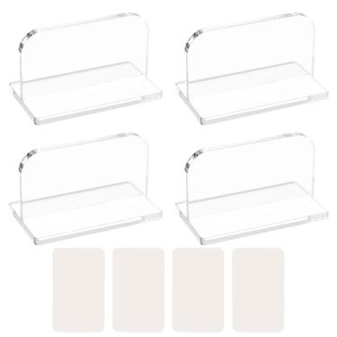 Imagem de HSHGZSR Substituição de tampa de tanque adesiva, 4 peças de alças de tampa de aquário, alça de tampa de vidro de aquário, alça transparente para tampa de tanque de peixes de acrílico, alça de tampa