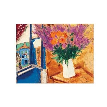 Imagem de Flores Pintura em tela Famosa Pintura Reprodução-Quadros para sala de estar-Flores perto da janela-Pôster e impressões 60x80cm Sem Moldura