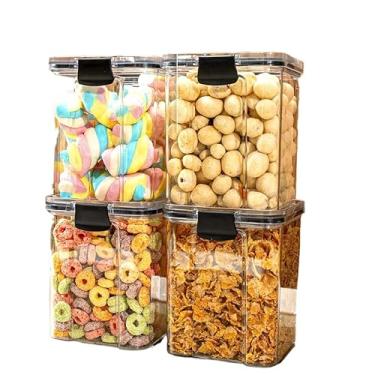 Imagem de Monte seu Kit Pote Hermético para Mantimentos de Cozinha Dispensa Armário Plástico(4 Potes - 1 Litro)