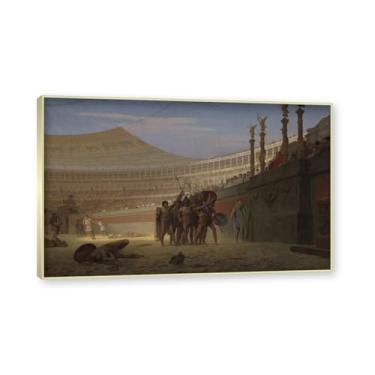 Imagem de NHLDZYH Moldura de champanhe. Pinturas a óleo famosas, (sem título 22) de Jean Leon Gerome, reprodução impressa em tela, arte de cenário para decoração de sala de estar. 40 x 64 cm - 15,8 x 25,1 pol