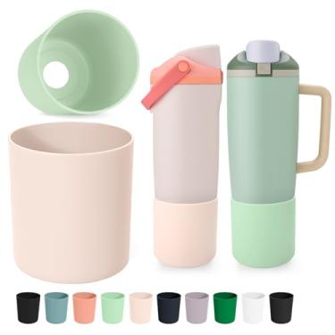 Imagem de Mity rain 2 peças de bota superior compatíveis com Owala 850.5 g e 1,134.0 g FreeSip Sway Bottles & Tumbler - acessórios de garrafa de água para botas altas, proteção, evita arranhões (2 cores, bege