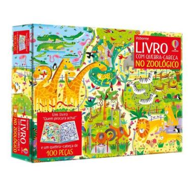 Imagem de Livro - No zoológico: Livro com quebra-cabeça