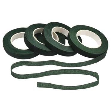 Imagem de SOFPLATE 4 rolos 29,5 jardas/27 m fita florista verde fita artesanal flor 1/2 polegada buquê haste envoltório fita adesiva floral para flores artificiais frescas arranjo floral artesanato DIY