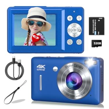 Imagem de Câmera digital, câmera para crianças, câmeras digitais FHD 1080p Point and Shoot com zoom de 16X, detecção de rosto, captura de sorriso, antivibração, para meninos e meninas adolescentes presentes