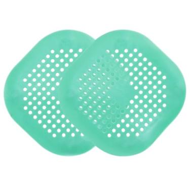 Imagem de PATIKIL Apanhador de ralo de cabelo 14 cm, 2 peças de protetor de ralo quadrado de silicone com ventosa para cozinha, banheiro, varanda, passarelas paisagísticas, pátios, verde