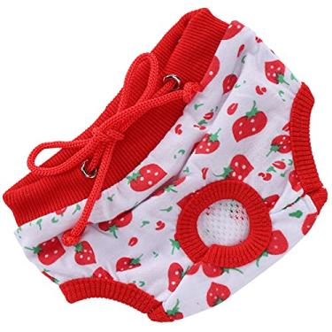 Imagem de Yinhing Fraldas para Cães Fêmeas, Fraldas de Gatos Reutilizáveis ​​Porcos de Animais de Estimação Fisiológicos Padrões de Morango Porcos (M)