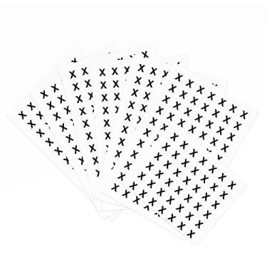 Imagem de uxcell Adesivos de letras redondas, 38 mm de diâmetro letra X autoadesivo PVC à prova d'água 500 peças, palavra preta/fundo branco