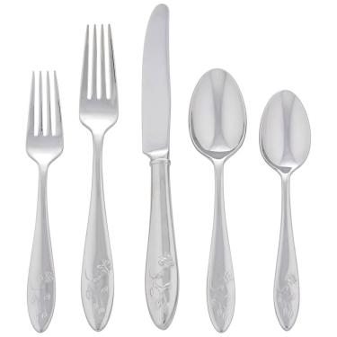 Imagem de Conjunto de Talheres, Sofisticação e Durabilidade para Sua Casa com 65 Peças e Material de Aço Inoxidável, LENOX 893674, Prata