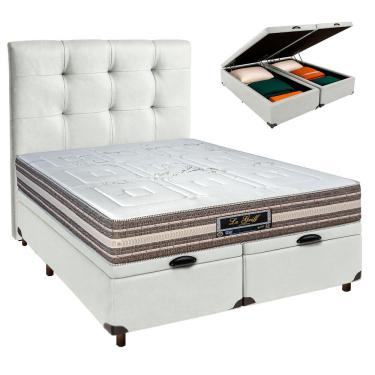 Imagem de Kit Cabeceira + Cama Box Bau + Colchão Casal Molas Ensacadas Legriff Sankonfort
