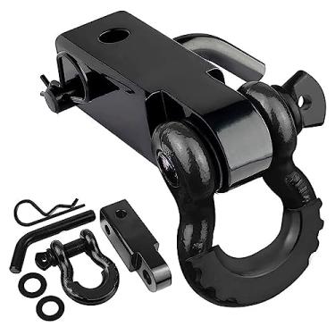 Imagem de Zhjvihx Receptor do Engate Manilha, Isolação Sadia Galvanizada de Alta Resistência do Plutônio Gancho de Reboque de SUV para Resgatar (Preto)