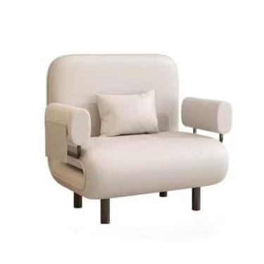 Imagem de Sofá-cama dobrável Sofá-cama, apoio para os pés dobrável multifuncional, cama de hóspedes com encosto ajustável adequado para quartos pequenos, apartamentos(Branco)