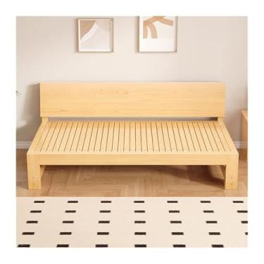 Imagem de Sofá-cama dobrável Cama retrátil de madeira maciça, expansível, multifuncional, dobrável, uso duplo, tamanho pequeno, emenda simples(Médio)