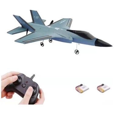 Imagem de Avião de Controle Remoto F35, 2.4G Design 2CH, Idade Recomendada 14, THREEZN, Azul