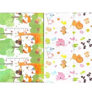 Imagem de Tapete Infantil Pista Urso Girafa Elefante Circo Bambi Tatame Infantil para Bebê Emborrachado Dobrável Macio Dupla Face Educativo de Atividades para Bebê Portátil (1.5x2m Girafa Números) PREMIUM PRATITO