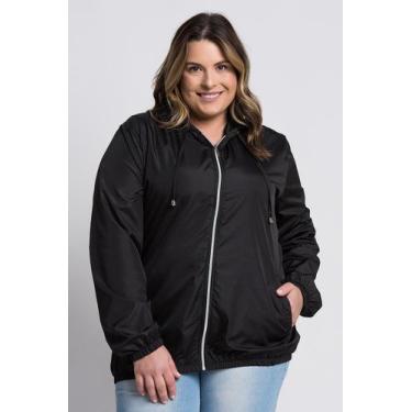 Imagem de Jaqueta Feminina Plus Size Corta Vento Sem Forro - Serena, Preto, G1