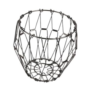 Imagem de Bothyi Cesta de frutas dobrável, organizador de artigos diversos de mesa, metal, criativo, multifuncional, expositor, cesta de armazenamento para cozinha de, Preto