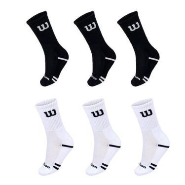 Imagem de Kit 6 Pares de Meias Wilson Cano Longo Masculino, Preto, Branco, 39-44