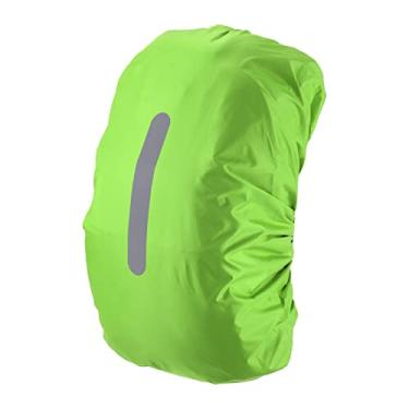 Imagem de Capa de chuva impermeável 40-50L, capa de mochila antiderrapante com alça refletiva vertical, permanece seca para caminhadas, acampamento, caça, M, verde gramado