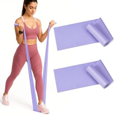 Imagem de 2 peças de faixas de resistência profissionais. Sem látex, elástico, faixas de treino, faixas elásticas para malhar mulheres ou homens, conjunto de faixas de exercícios para fisioterapia, ioga