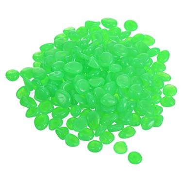 Imagem de 200 peças de pedras brilhantes 13-17 mm decoração de pedras luminosas no escuro decoração DIY verde decorativo para jardim, vaso de plantas, aquário