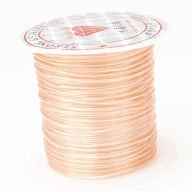 Imagem de 4 rolos de 10 m/rolo de 1 mm corda elástica forte de contas de cristal corda de fio de nylon para fazer joias, cordão de contas DIY (rosa 2)