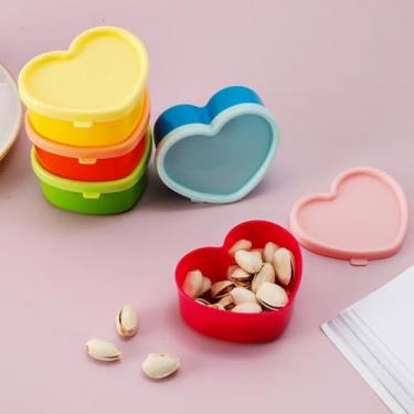 Imagem de Pacote com 5 recipientes para molho de salada com tampas, recipientes de plástico colorido para armazenamento de alimentos com tampas, caixas empilháveis para lanches e preparação de refeições