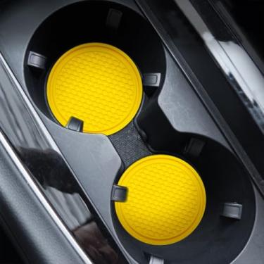 Imagem de Pacote de 2 porta-copos de silicone, design simples de padrão de grade de favo de mel, antiderrapante, resistente a altas temperaturas, adequado para acampamento ao ar livre e colocar copos de água no