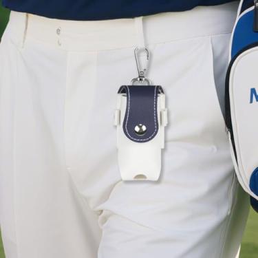 Imagem de Bolsa de cintura de bola de golfe de couro, mini bolsa com suporte de camiseta, clipe para homens e mulheres, cinto de golfe, bolsa colorida (azul)