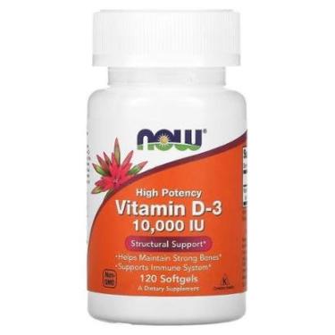 Imagem de Vitamina D Now Foods 120 Cápsulas 10.000 UI-Unissex