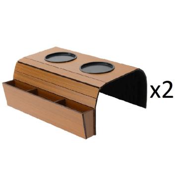 Imagem de Kit Bandeja Esteira Para Sofá Porta Copos E Controle 2unid