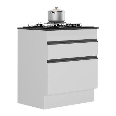 Imagem de Balcão Cozinha Para Cooktop 70 Cm 1 Porta Branco/preto