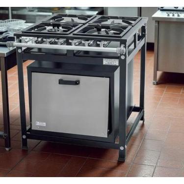Imagem de Fogão Industrial 4 Bocas 30x30 P5 com Forno Leona - Mr Fogões