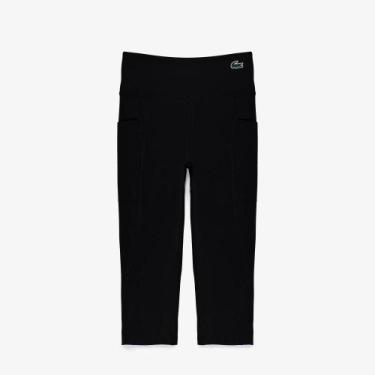 Imagem de Calça Lacoste legging esportiva Modelagem curta, M, Preto