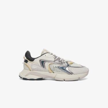 Imagem de Tênis Lacoste Masculino L003 Neo de Couro, Bege claro, Verde escuro, 4