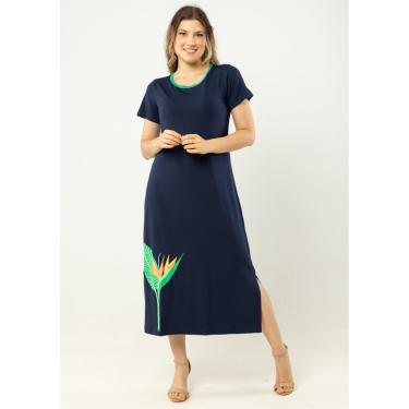 Imagem de Vestido Midi Silk Pau a Pique Azul Marinho