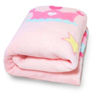 Imagem de Cobertor Bebe Manta Estampada Princesa Menina 90  110 cm Rosa Antialér