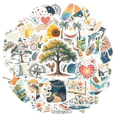 Imagem de 100 peças de adesivos de natureza, animais, calma, paz, faça você mesmo, macio, para guitarra, skate, laptop, bagagem, mala, celular, bagagem, laptop, guitarra, carro, brinquedos, 100 peças