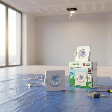 Imagem de Kit C/10 Peças Spot Led Quadrado 5W Branco Frio - Taschibra