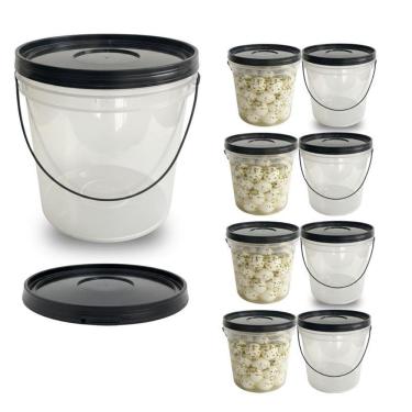 Imagem de Balde Para Comprar Em Sc 3.2 Litros Transparente - 8 Pçs