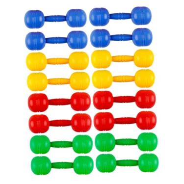 Imagem de Toyvian Conjunto de 8 pares de pesos de mão interativos para crianças, halteres de espuma coloridos para exercícios e dança, adequado para pré-escola e fitness em casa