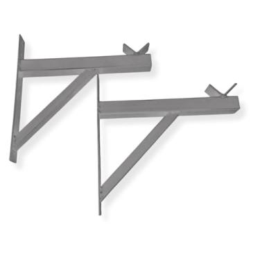 Imagem de Suporte de Parede Colorido para Barra de Agachamento, Múltiplas Cores, Fixação em Parede, Ideal para Academia em Casa, Treino Funcional (CINZA)