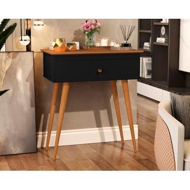 Imagem de Aparador Hall de Entrada Bancada Sala Estar Buffet Jantar Armário Balcão Cozinha Cantinho do Café Retrô 1 Gaveta Europa - Preto